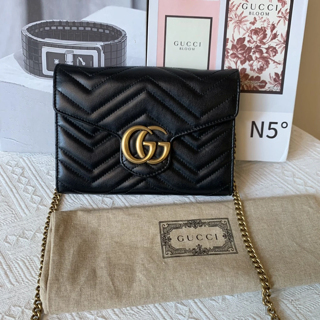 95新 GUCCI/古驰 黑金马蒙woc