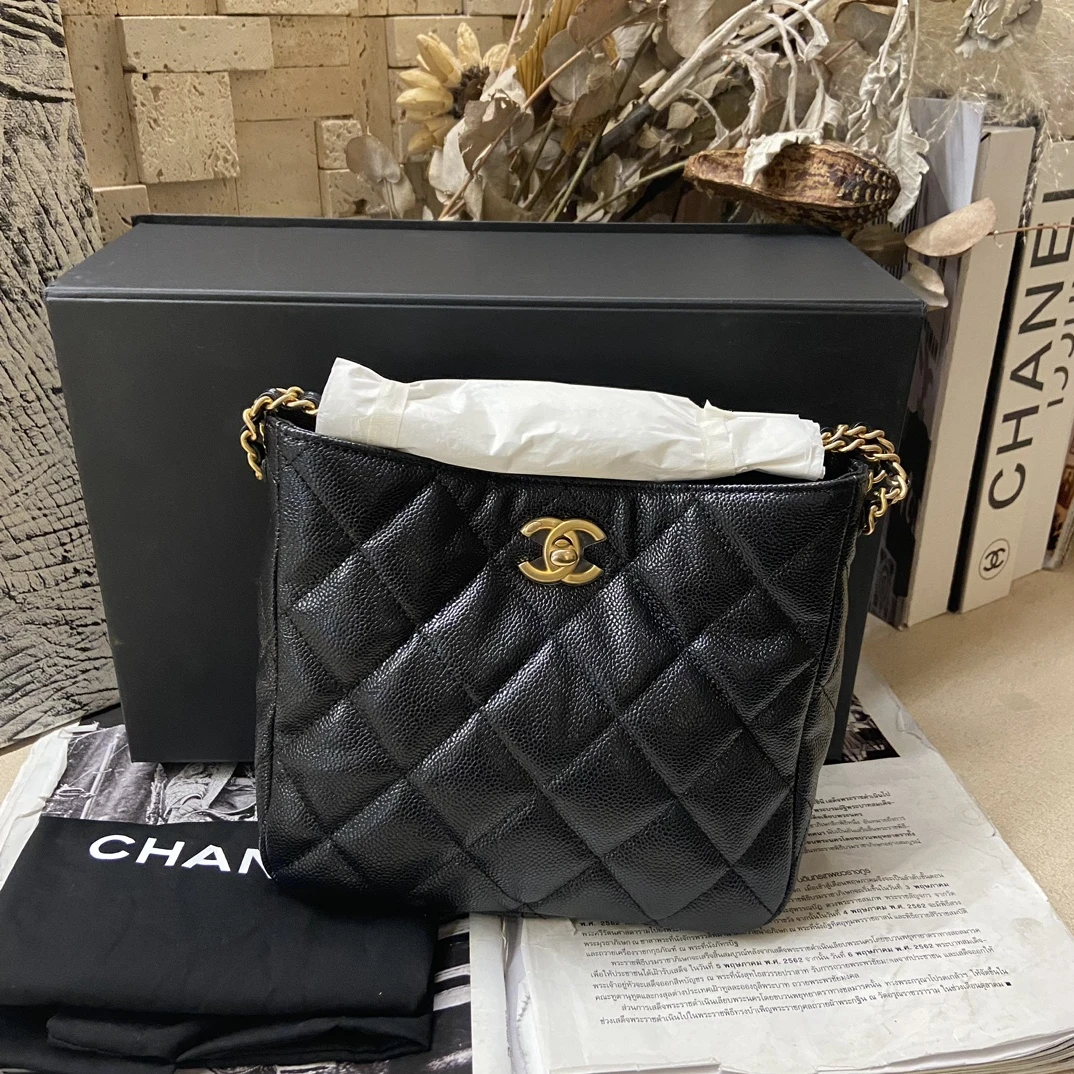 全新未使用 Chanel/香奈儿  黑金 22S hobo