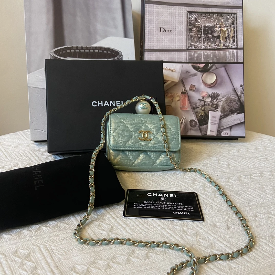 99新 Chanel/香奈儿 珠光珍珠mini woc31开