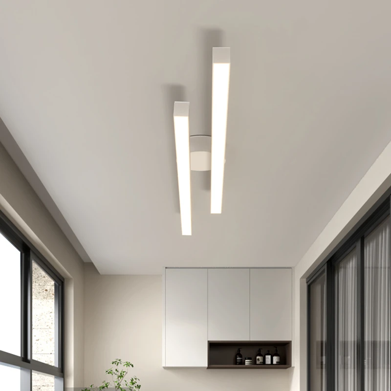 阳台玄关过道走廊衣帽间餐厅卧室吸顶灯简约现代中山长条led灯具