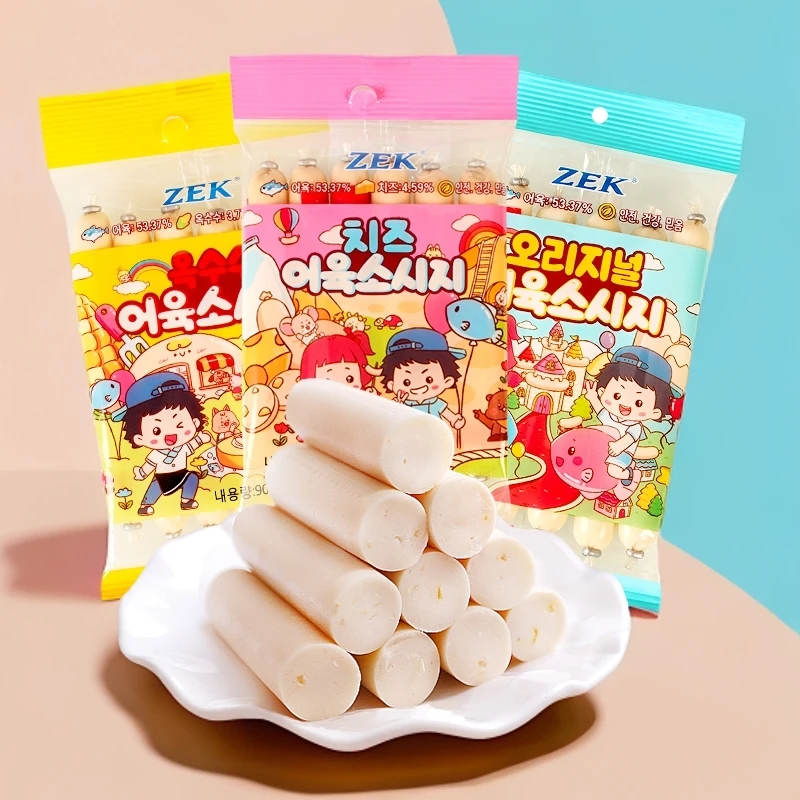 ZEK韩国进口食品ZEK原味芝士玉米味鳕鱼肠即食美味鱼肉肠零嘴小吃