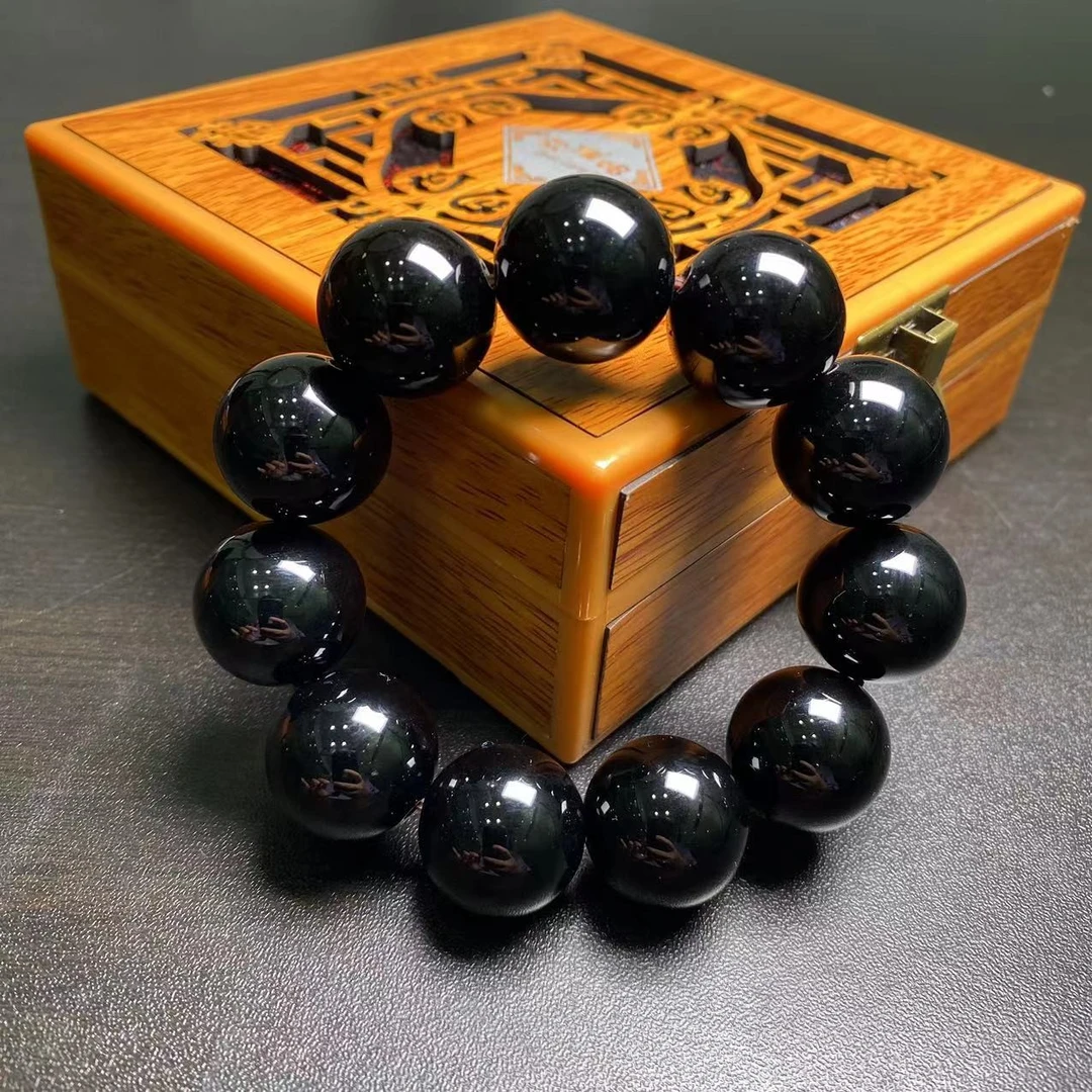 圆又圆官方补贴珍藏宝石级黑金刚卡20mm手串11颗（多样发货）