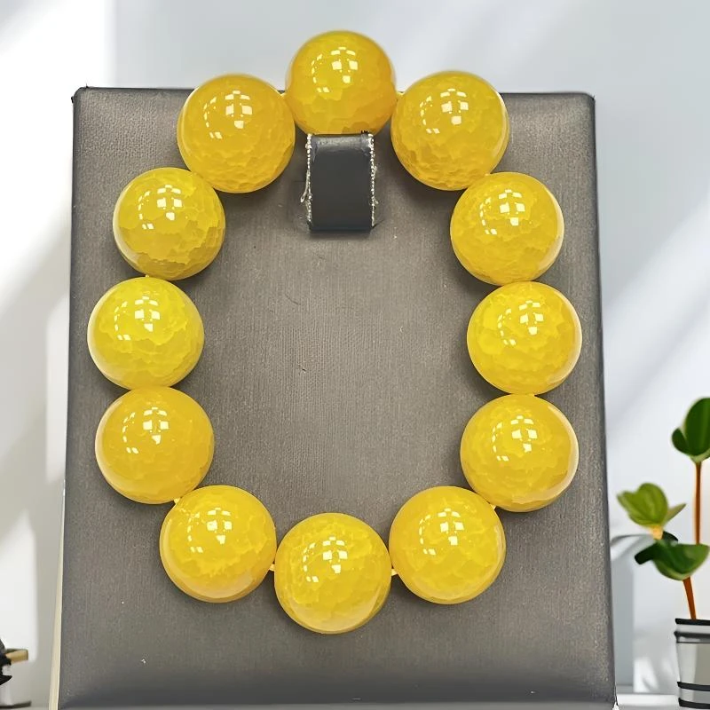 黄龙纹玛瑙玉石手串约18mm12颗