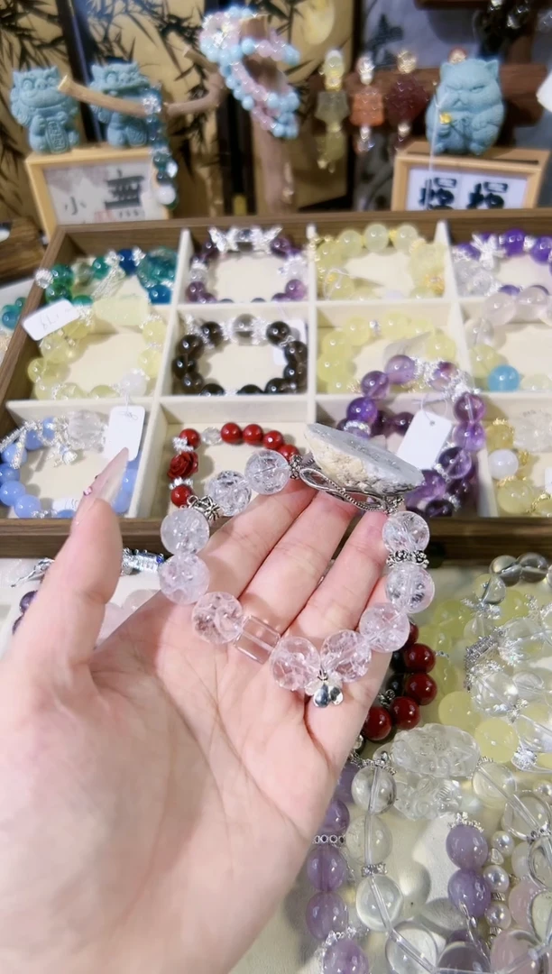 【闪购商品】水晶手串合金牛牛轻奢设计天然水晶微色差