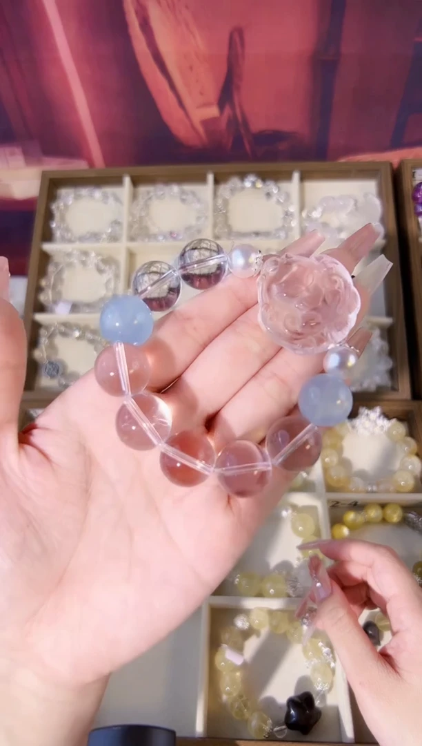 【闪购商品】水晶手串合金福福轻奢设计天然水晶