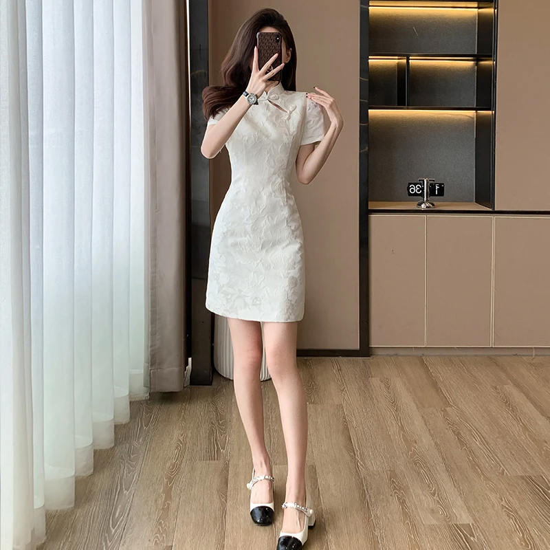 2025新款夏季气质显瘦改良旗袍新中式国风小个子连衣裙高级感裙子