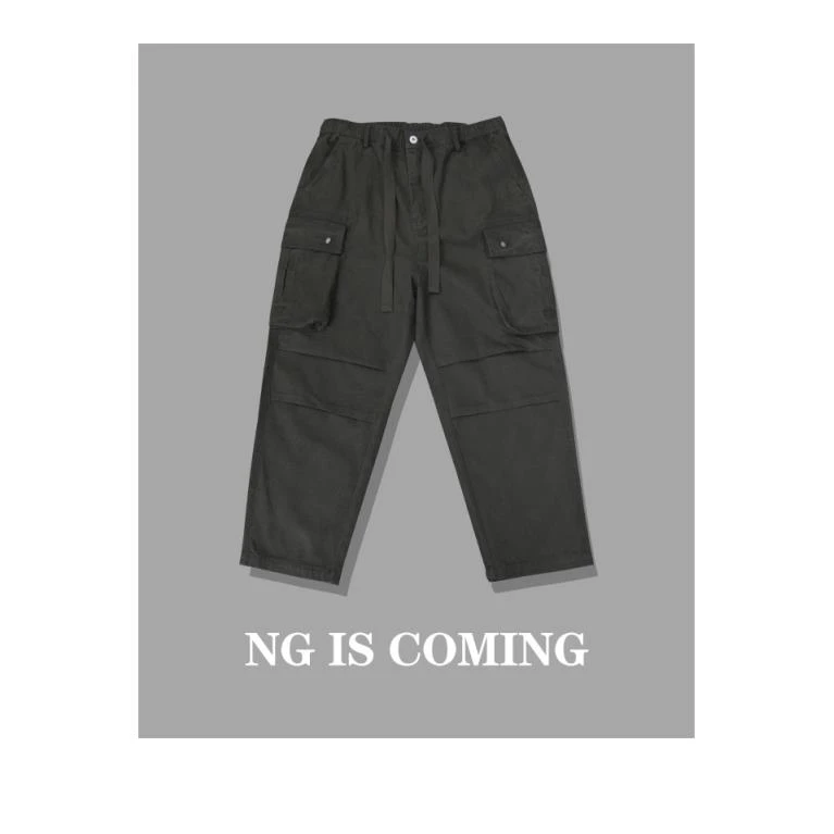 冬季新款猎装裤大口袋休闲裤复古百搭宽松水洗日系88846