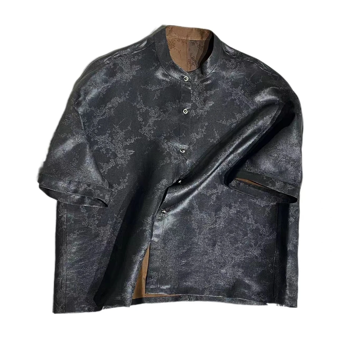 【腊梅花开】50姆米香云纱新款腊梅花开百搭大气休闲上衣