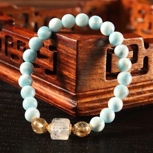 壹加小羊|手工设计海纹石水晶手串