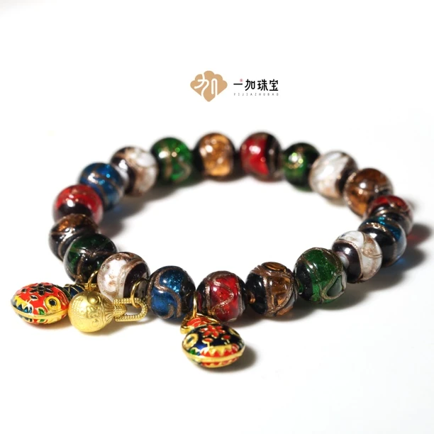 非金属玻璃吊坠 手工设计x灰琉璃多宝手串