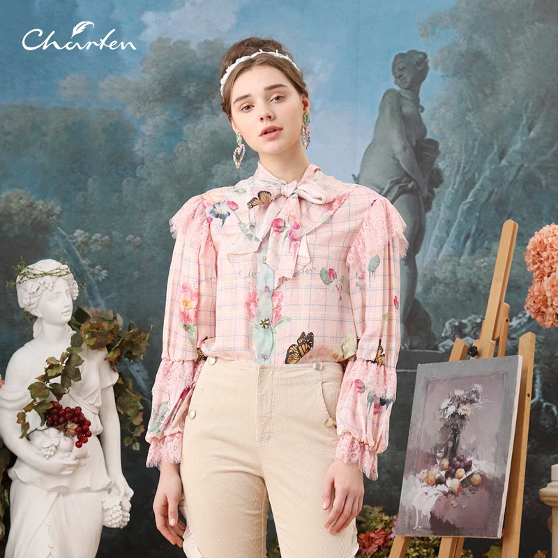 CHARFEN秋冬新款定位花衬衫上衣CFB3C117-121T
