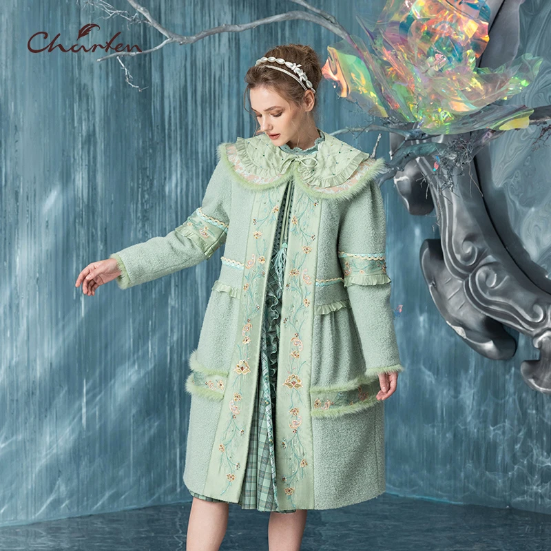 达人/CHARFEN季气质优雅毛呢大衣外套CFC5D353-380A