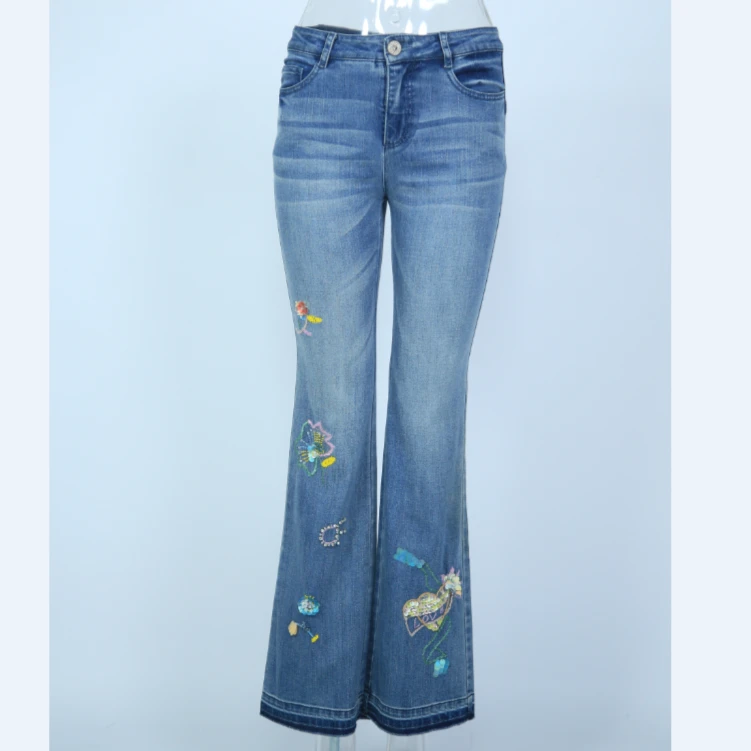 CHARFEN朝峰女士新款牛仔裤长裤CFB3A190-851P