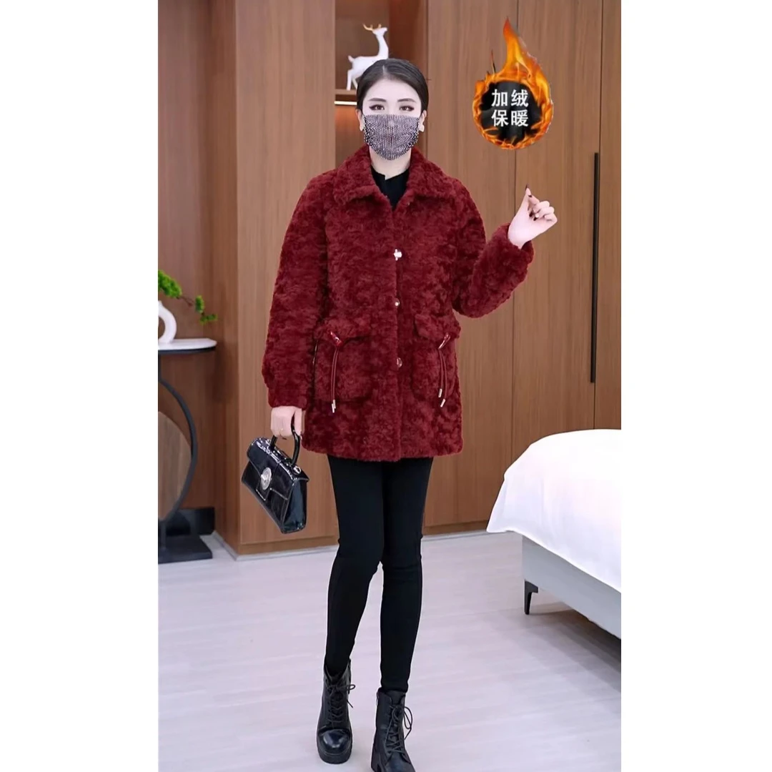 秋冬加厚女士新款时尚洋气妈妈装高贵显瘦大衣中长款气质保暖外套