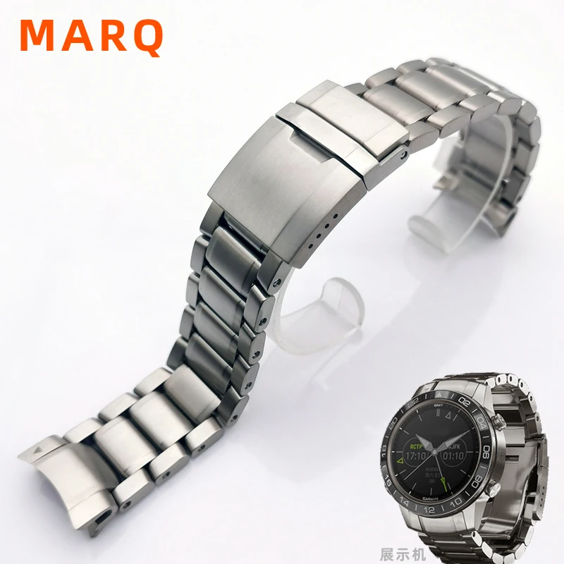 适配Garmin佳明MARQ系列钛合金表带飞行家22MM高尔夫快拆表链