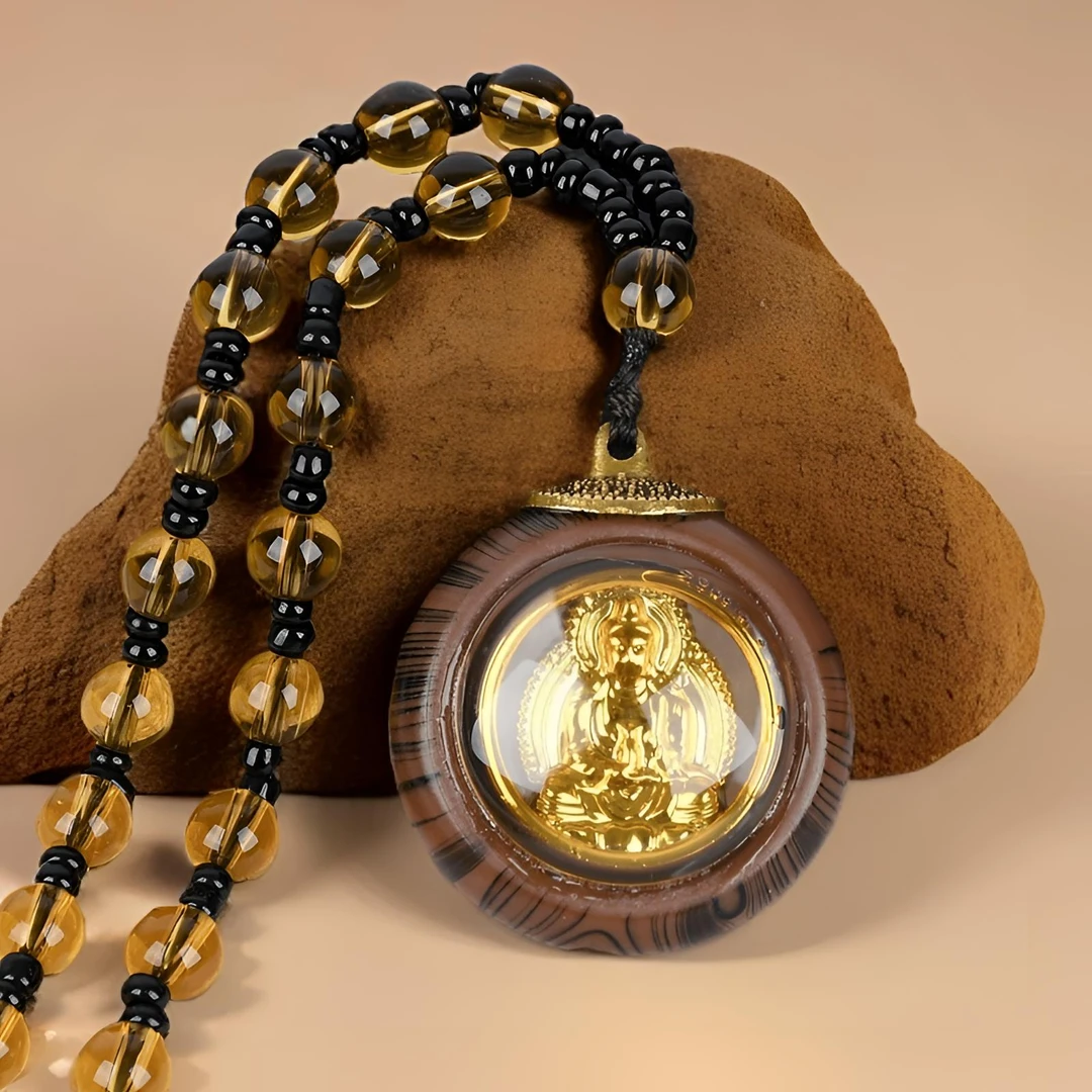 时尚  精工 名族风 双面木框观音项链-JC-2A