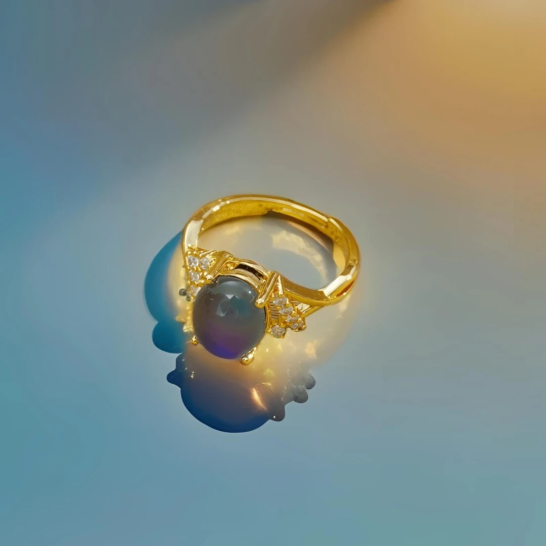 气质 七色豪镶 感温戒指 开口可调节-JC-1A