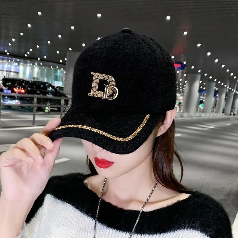 帽子女秋冬鸭舌帽ins潮牌冬女大脸宽檐新款保暖时尚帽子潮棒球帽