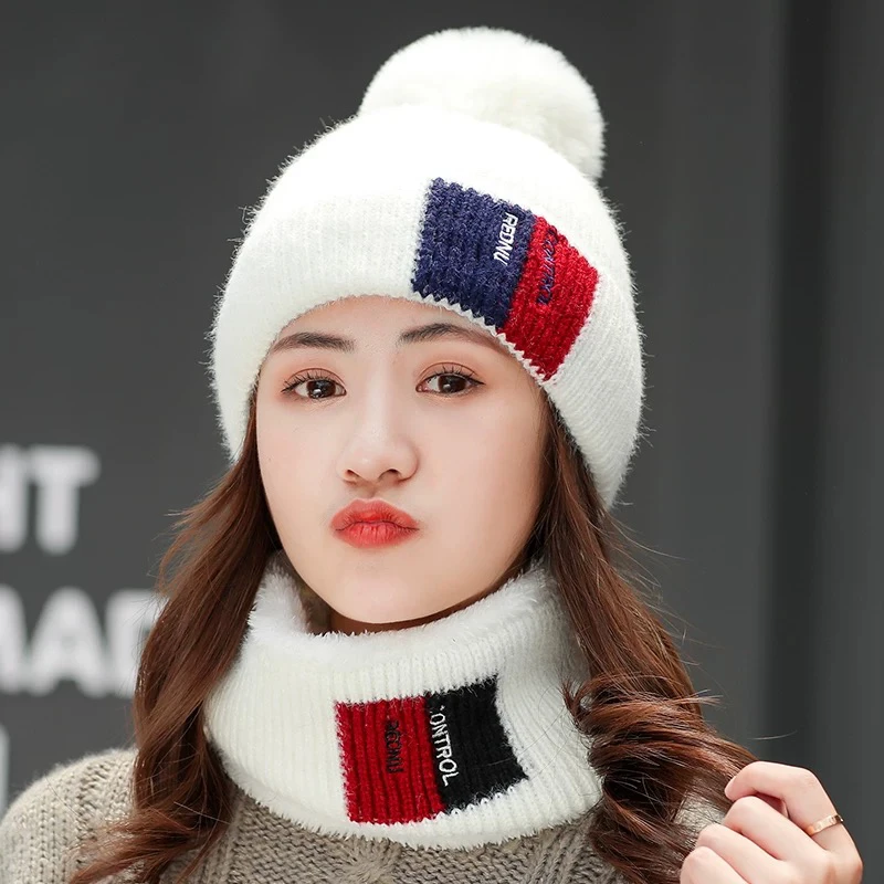 帽子女2025新款加厚针织毛线帽秋冬季时尚可爱保暖加绒防寒护耳帽