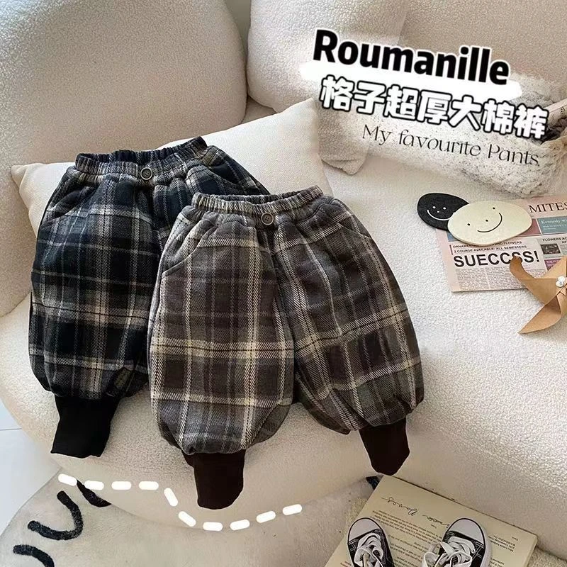 小童冬季超厚加绒夹棉加厚保暖裤束脚裤宝宝裤一条过冬裤子潮