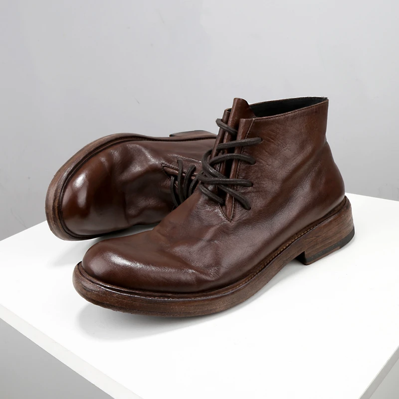 沙漠靴休闲马丁靴英伦风复古真皮大底百搭款舒适固特异工艺水洗鞋