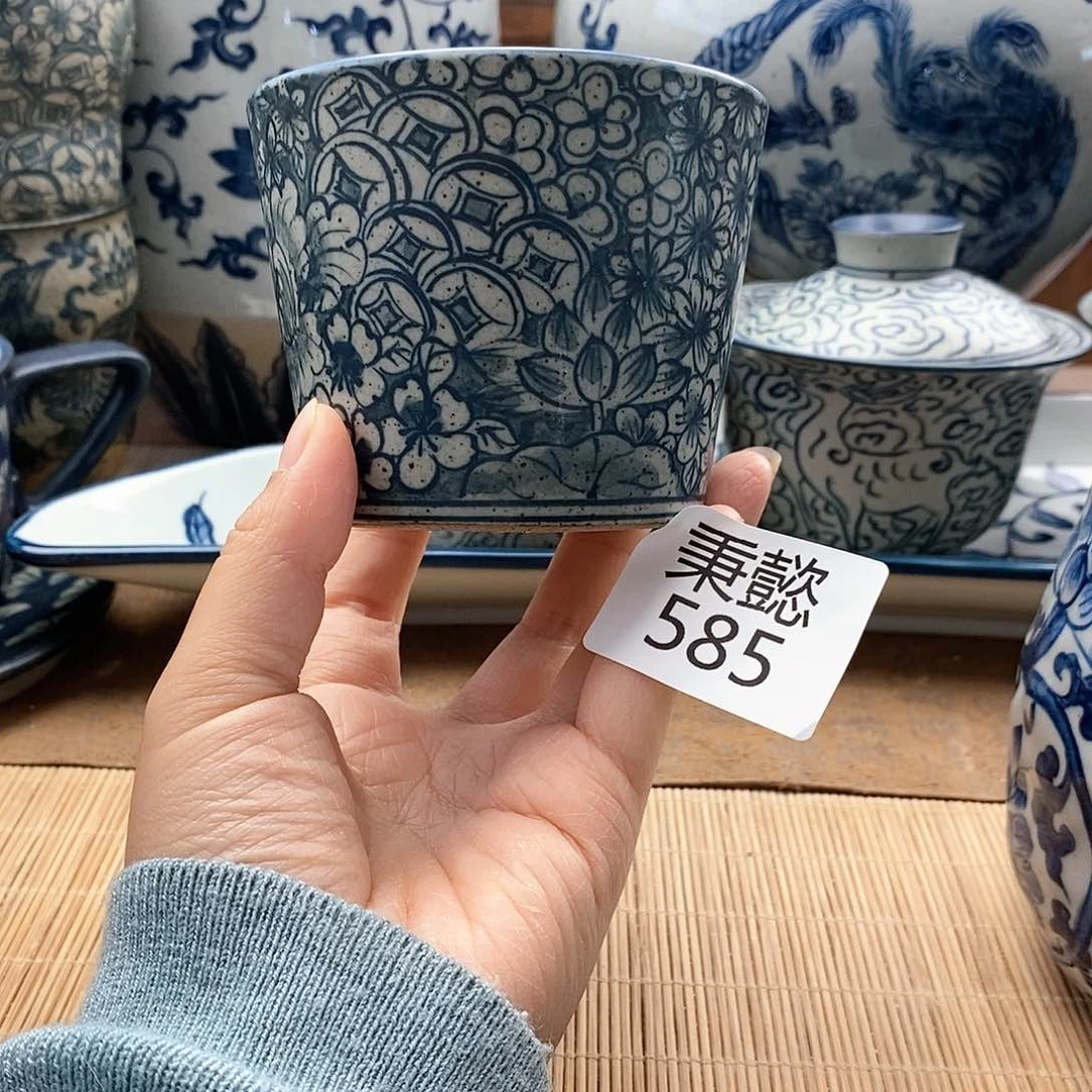 杯手工手绘青花陶瓷