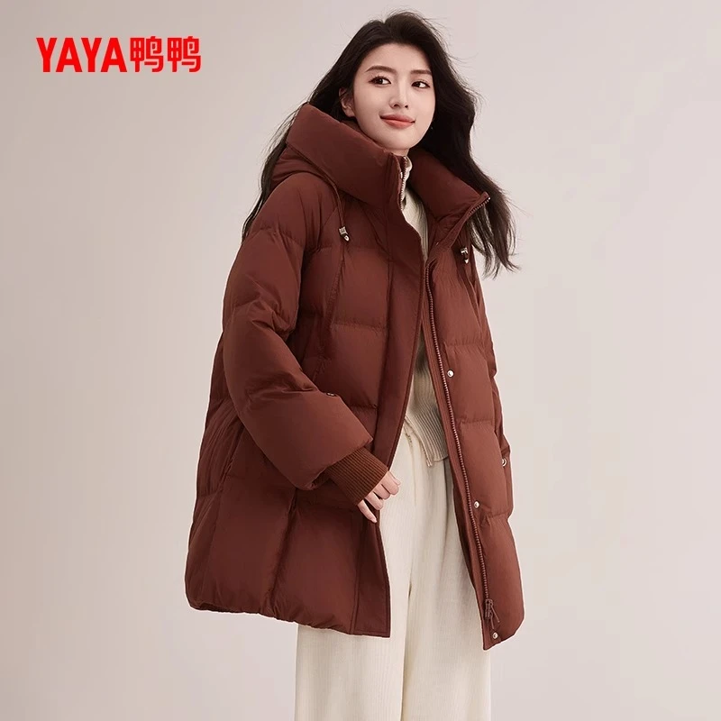 YAYA/鸭鸭羽绒服女短款冬季时尚简约百搭休闲保暖外套YE4B605095H