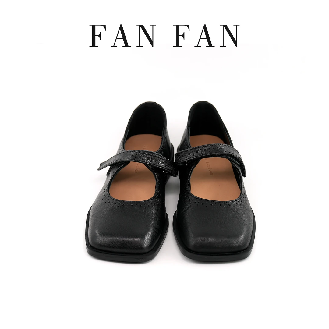 【小刚懂鞋】2024春夏新款魔术贴方头女鞋百搭深口平底单鞋1188-5