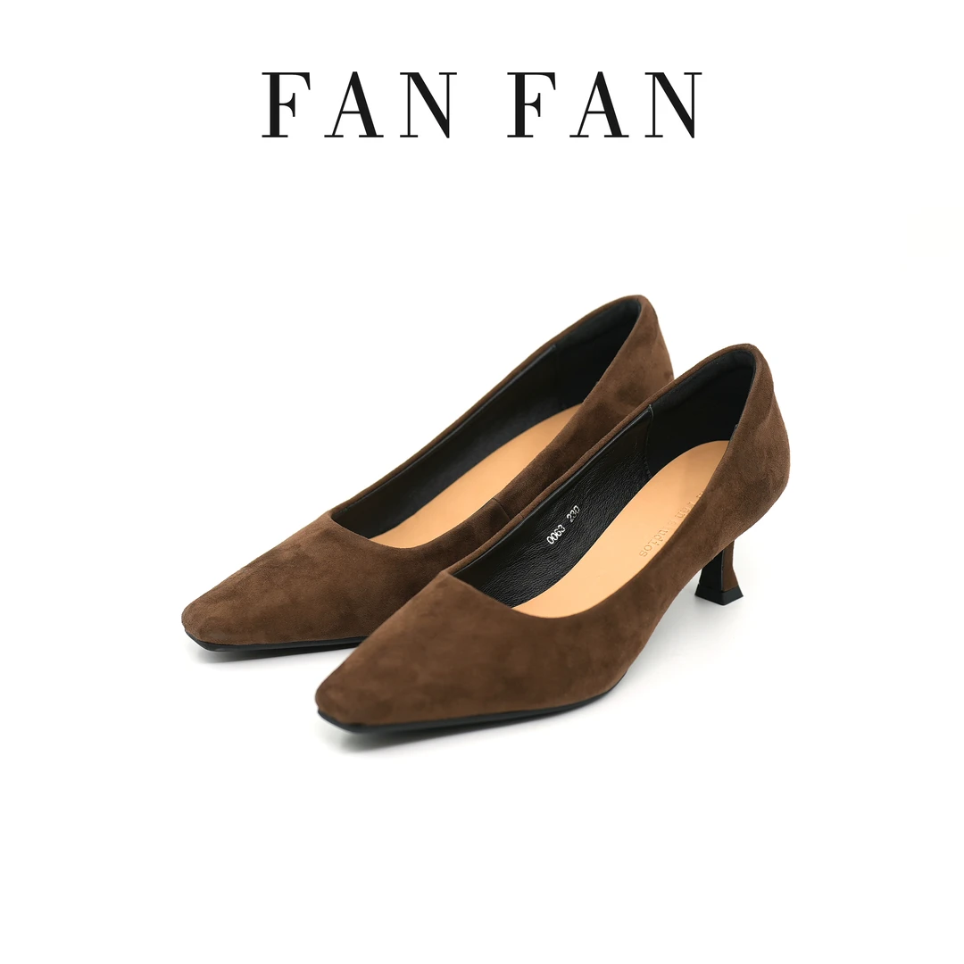 【小刚懂鞋】2024新款高跟鞋真皮女鞋细跟软底软面女士尖头跟鞋0063