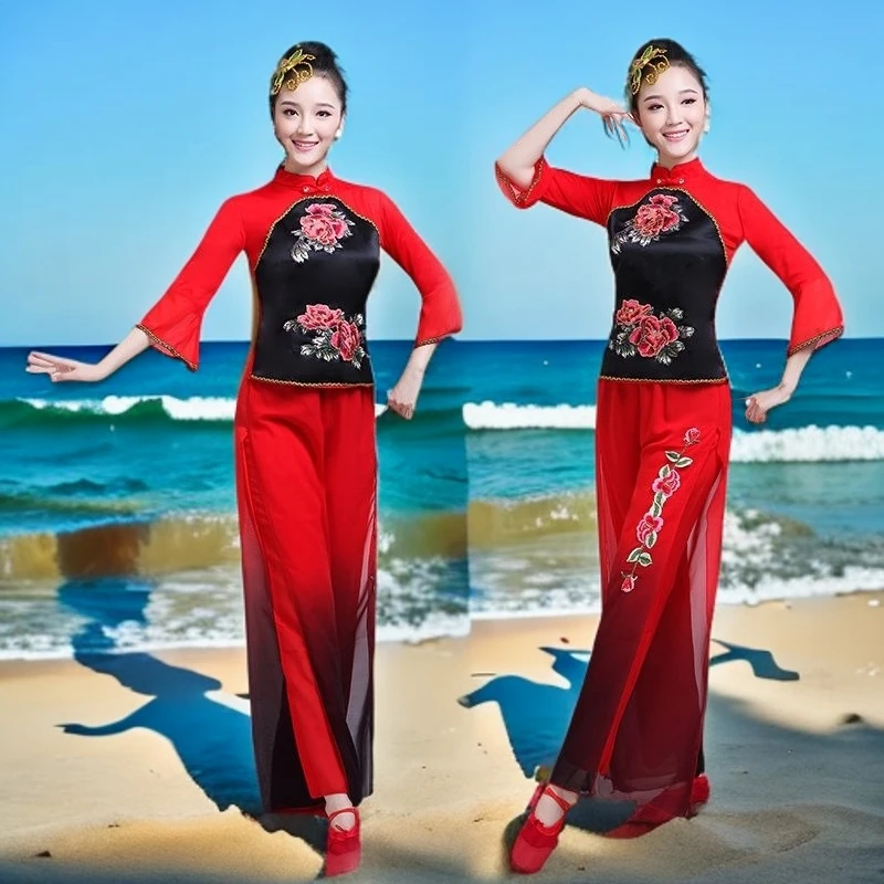 秧歌服古典舞演出服衣服女秧歌舞扇子舞蹈服装广场舞套装秧歌舞