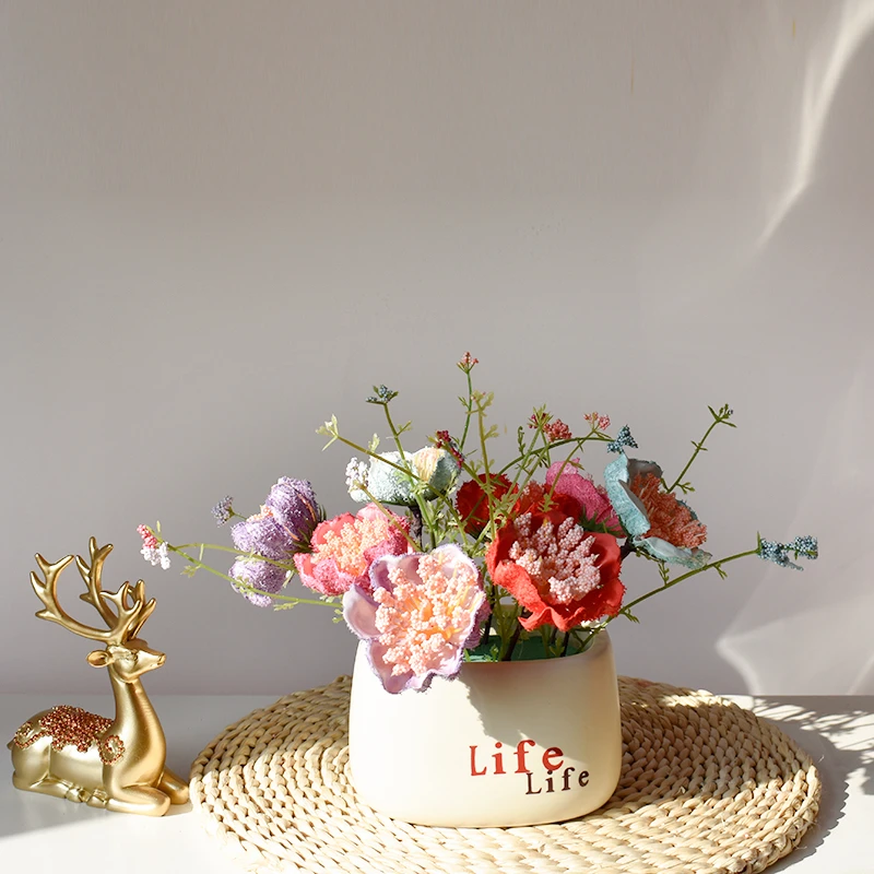 仿真花假花家居室内装饰品客厅餐桌花摆花手工桌面摆件