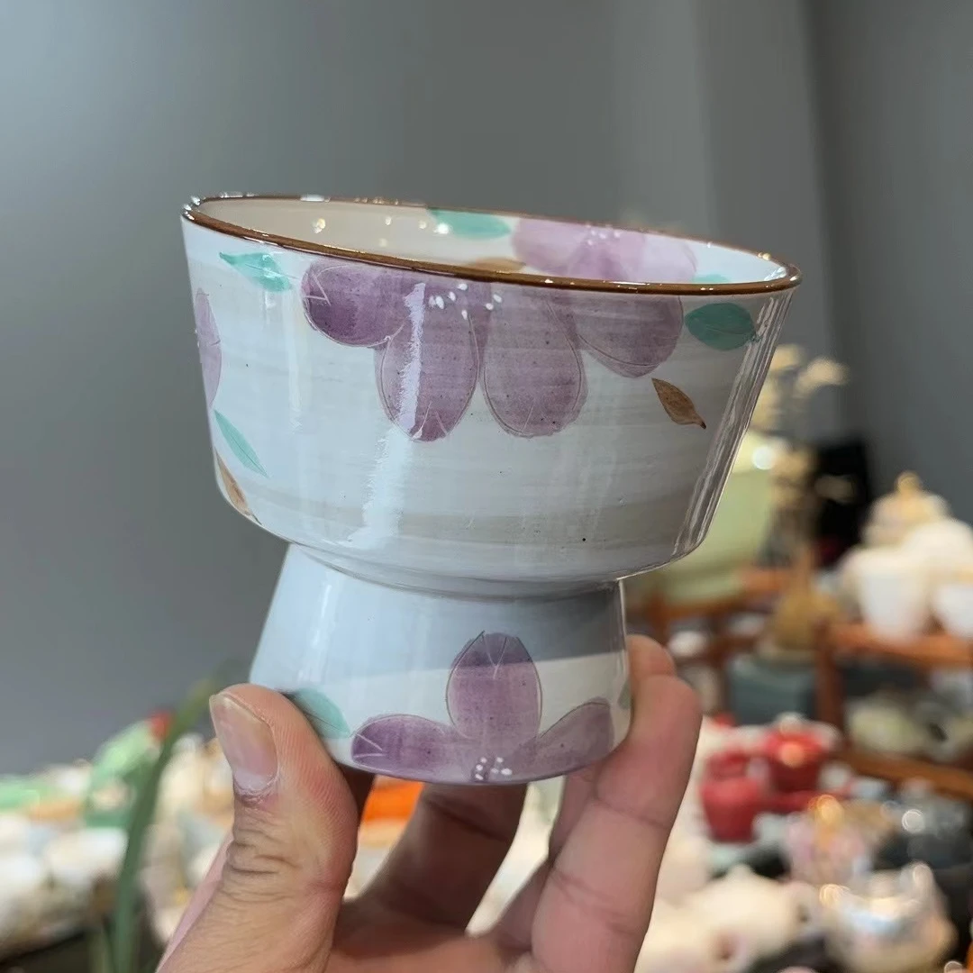 沐雨茶具 紫罗兰高脚家用零食盘小果盘小茶点盘-4117（直播专享）