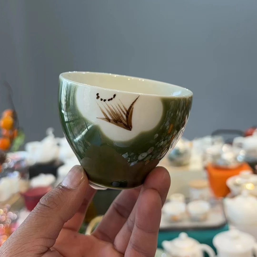 可乐瓷器  复古椿花主人杯品茗杯-4119