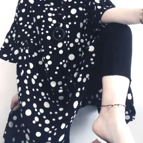 她家（波点）小众设计衬衣大码夏季