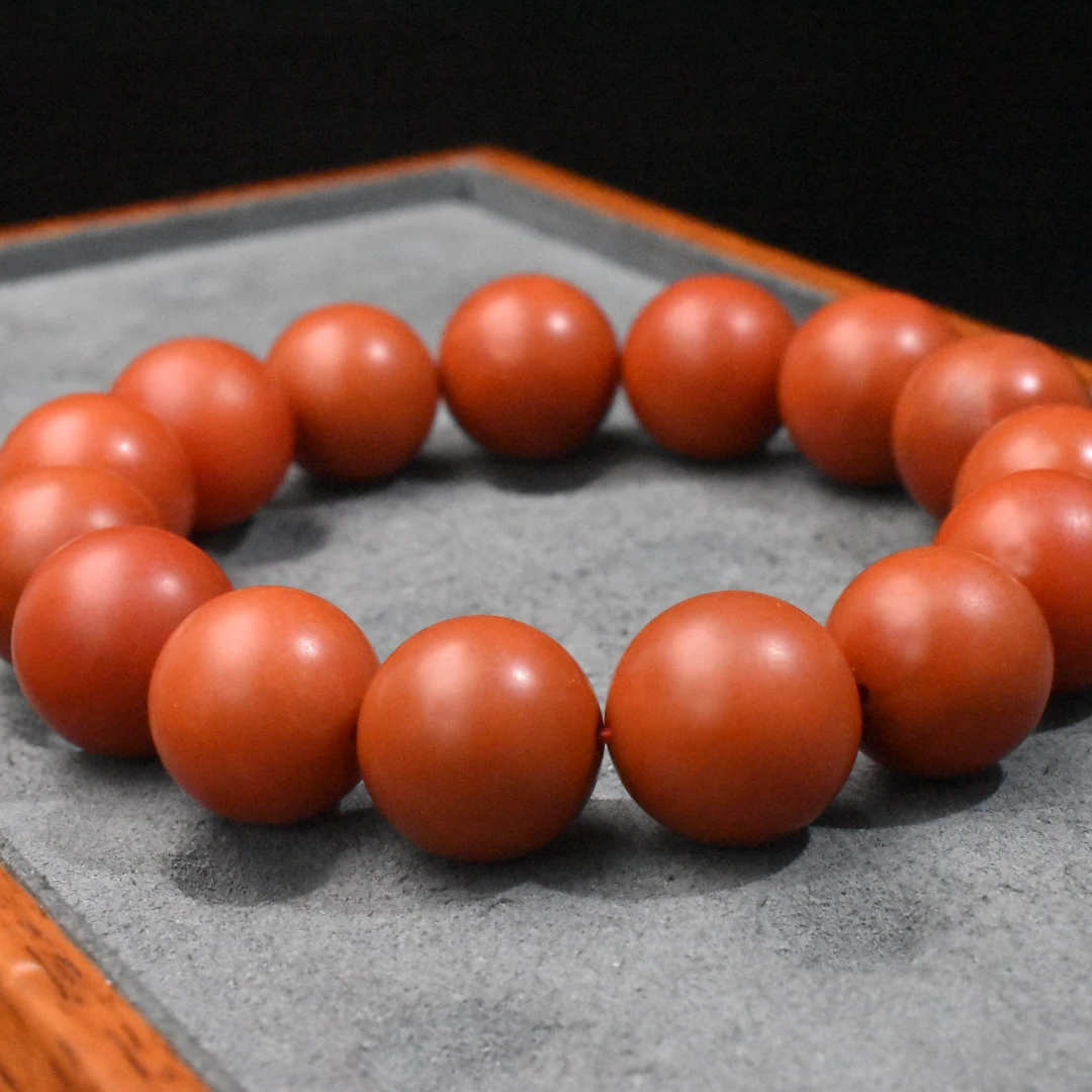 【一九珠宝】高品卡14mm南红保山杨柳手串 YJ6836-4