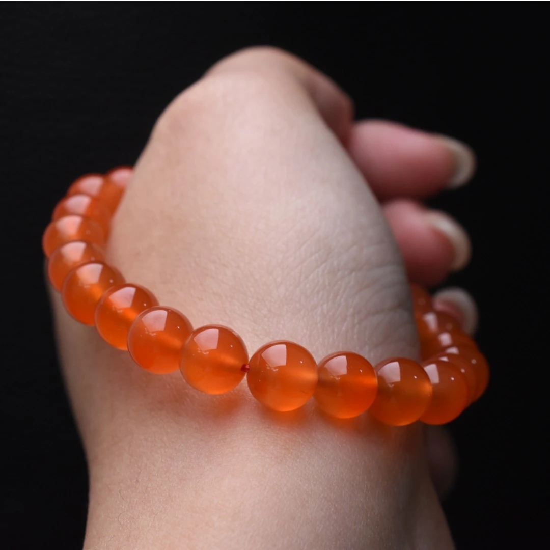 【一九珠宝】卡6mm南红保山河湾冰红手串   YJ5793-1