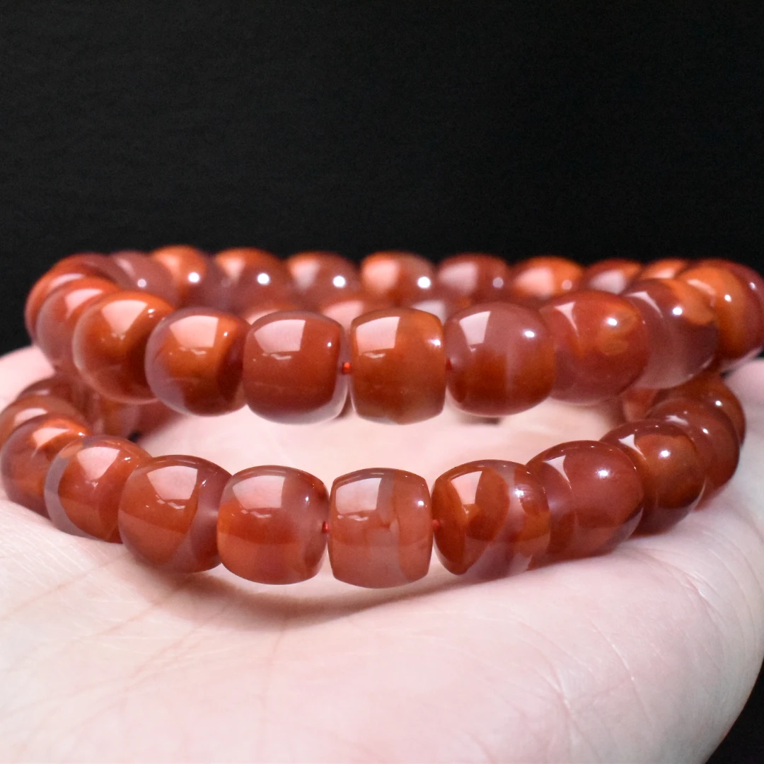 【一九珠宝】卡10mm南红瓦西火焰直切手串-多样性发一件  YJ9572