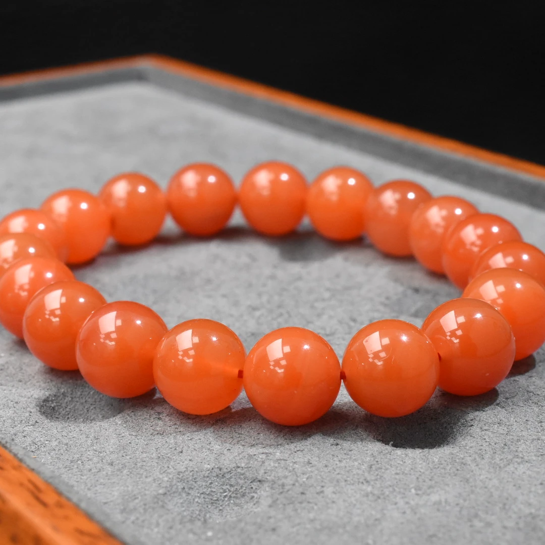 【一九珠宝】卡8mm南红保山杨柳亮光手串  YJ7333