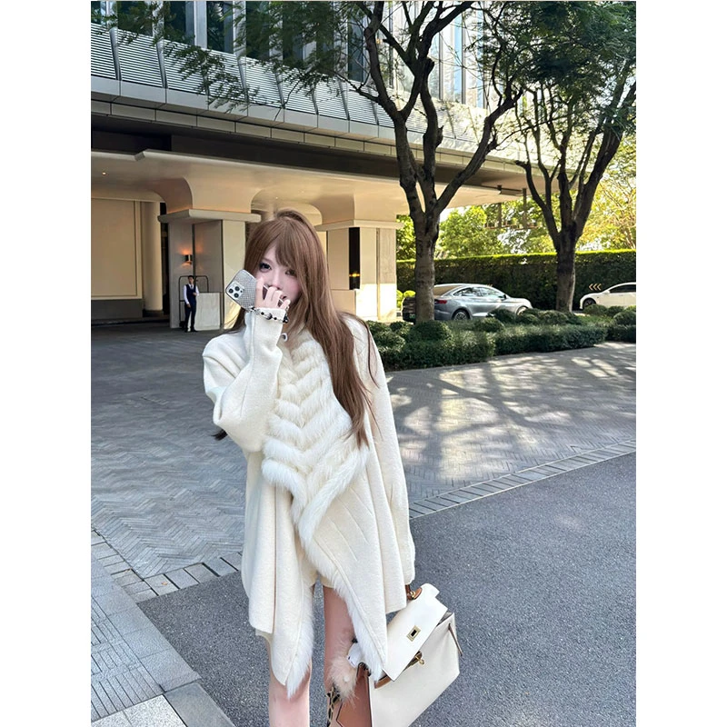 【江南美人】设计感高级感秋冬2024新款中长款毛毛外套百搭长裤套装