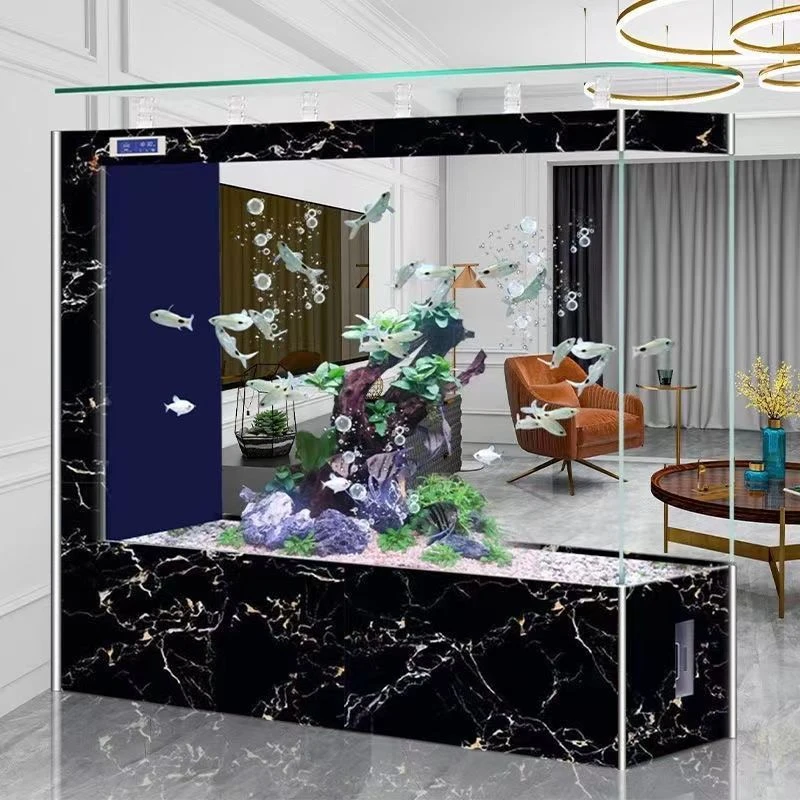 超白鱼缸玻璃自动客厅中小型家用落地鱼缸隔断屏风免换水水族箱