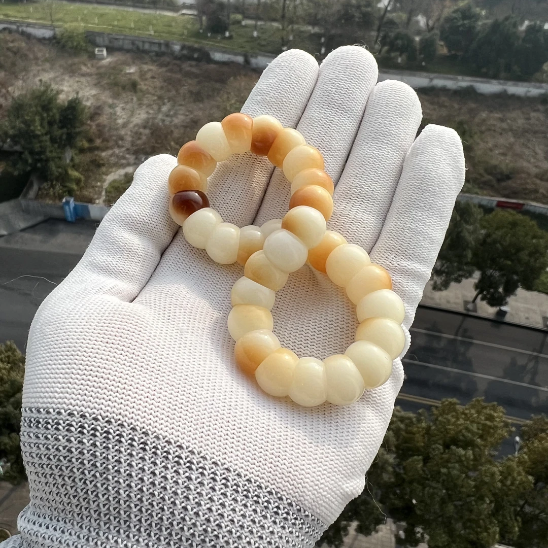 原生态菩提根「切面多宝敦煌大肠」12-14mm 单圈手串