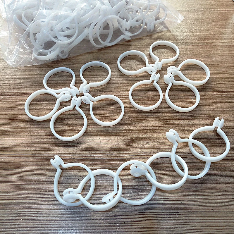 厂家直销全新料窗帘配件辅料塑料白色活动方便扣活扣开口环对扣圈