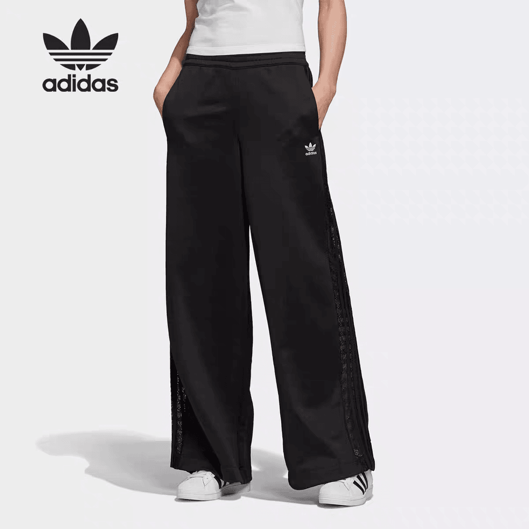 【BB】Adidas三叶草女子宽松阔腿运动休闲款长裤FM1740