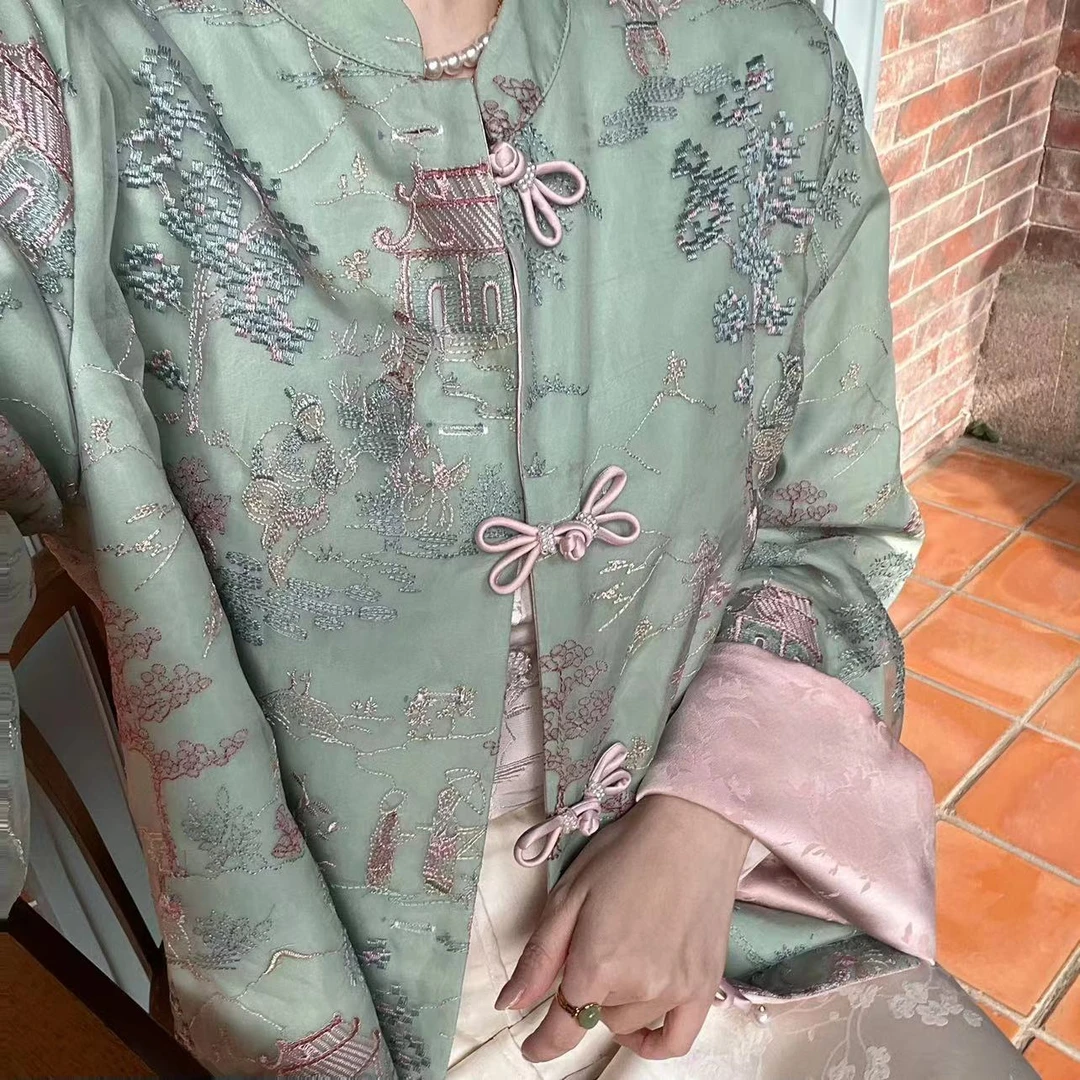 蕾英俊-碧城-新款国风中式气质正反两穿上衣女外套-JF4405