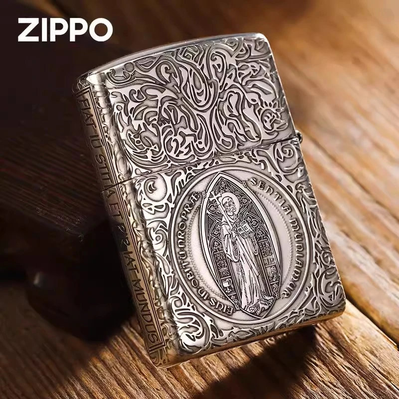 Zippo打火机【纯银康斯坦丁】高档防风原装男士经典送礼DYJ1