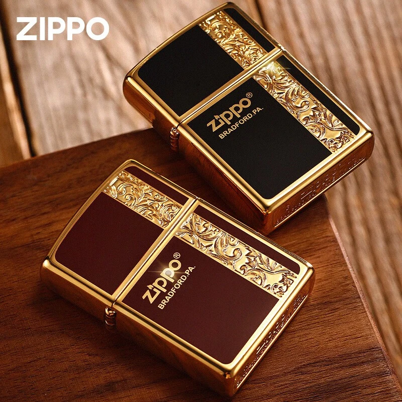 ZIPPO正品打火机常规起源唐草花双色男士高档防风经典DY9802TQ