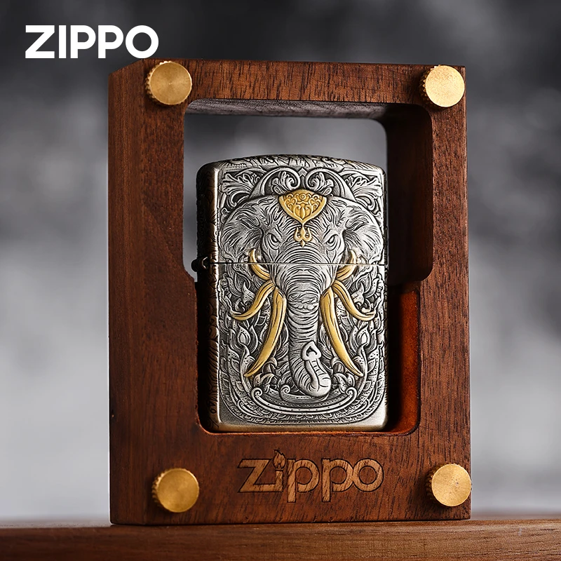 ZIPPO正品打火机盔甲熏银鎏金繁花景象男士礼盒防风收藏DY9912JY