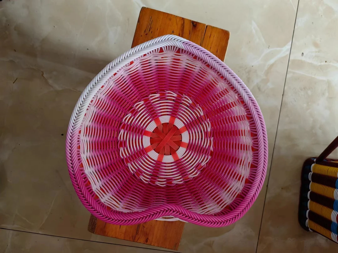 纯手工编织桃心果盘