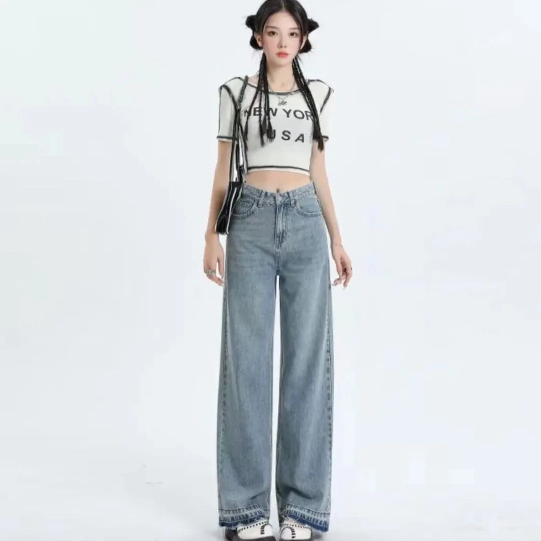 福利牛仔裤女大码2024百搭新款韩版宽松减龄可盐可甜连体裤