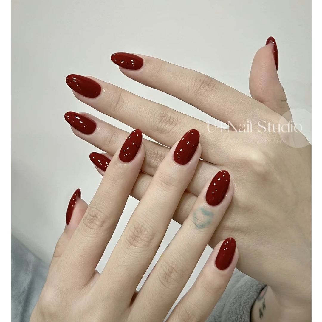 特调酒红色甲油胶2025年新款秋冬红色系车厘子红甲油胶美甲店专用